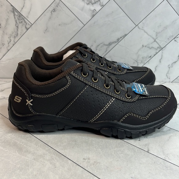 NWT Skechers Kids Grambler II Chocolate Brown 96320L Oxford Sneaker Size 1.5 - Picture 6 of 9